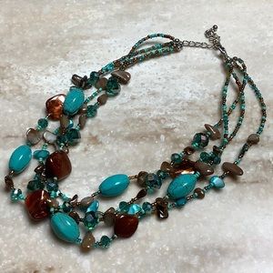 😍Faux Turquoise & Faux Amber Necklace😍